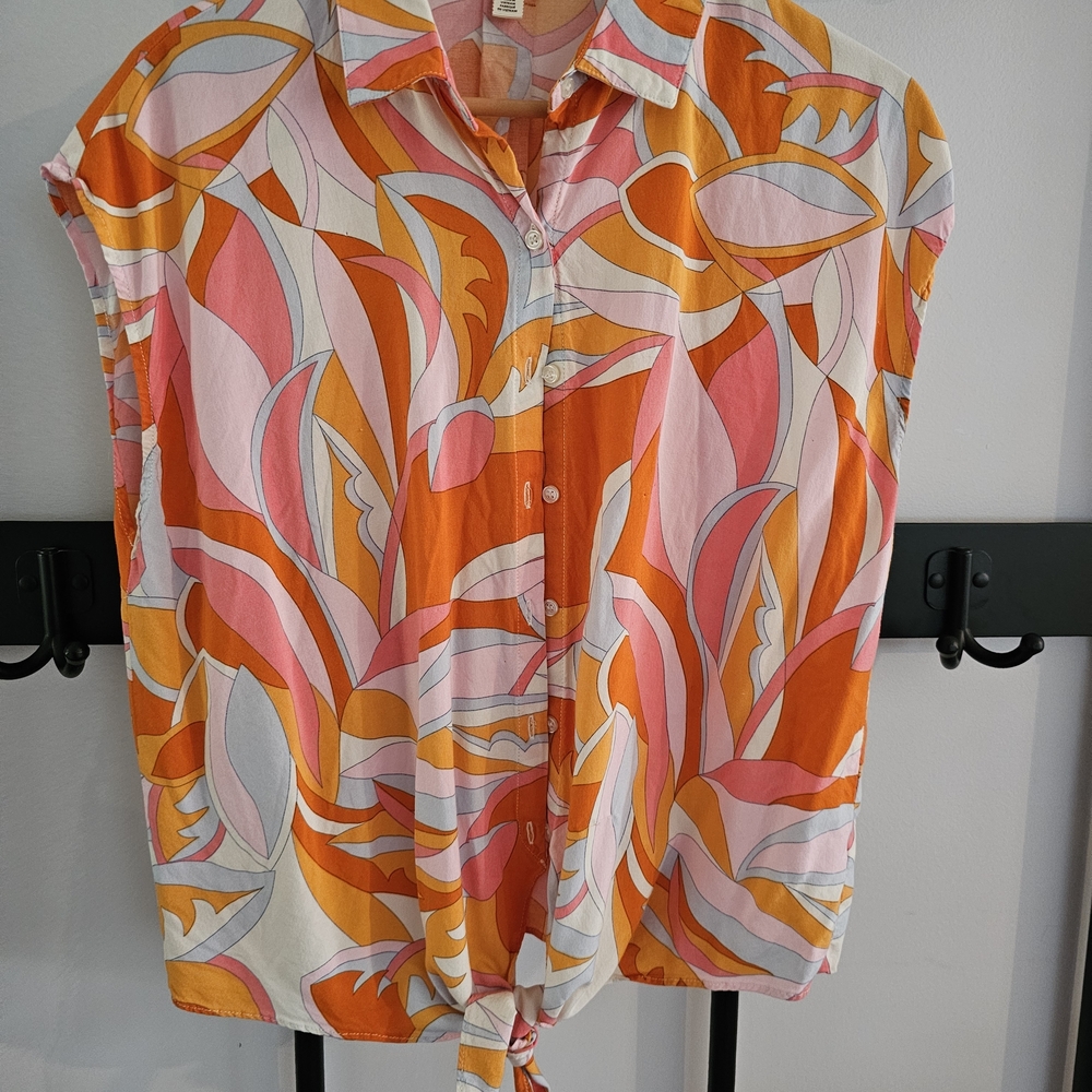 Colorful Abstract Print Women's Blouse